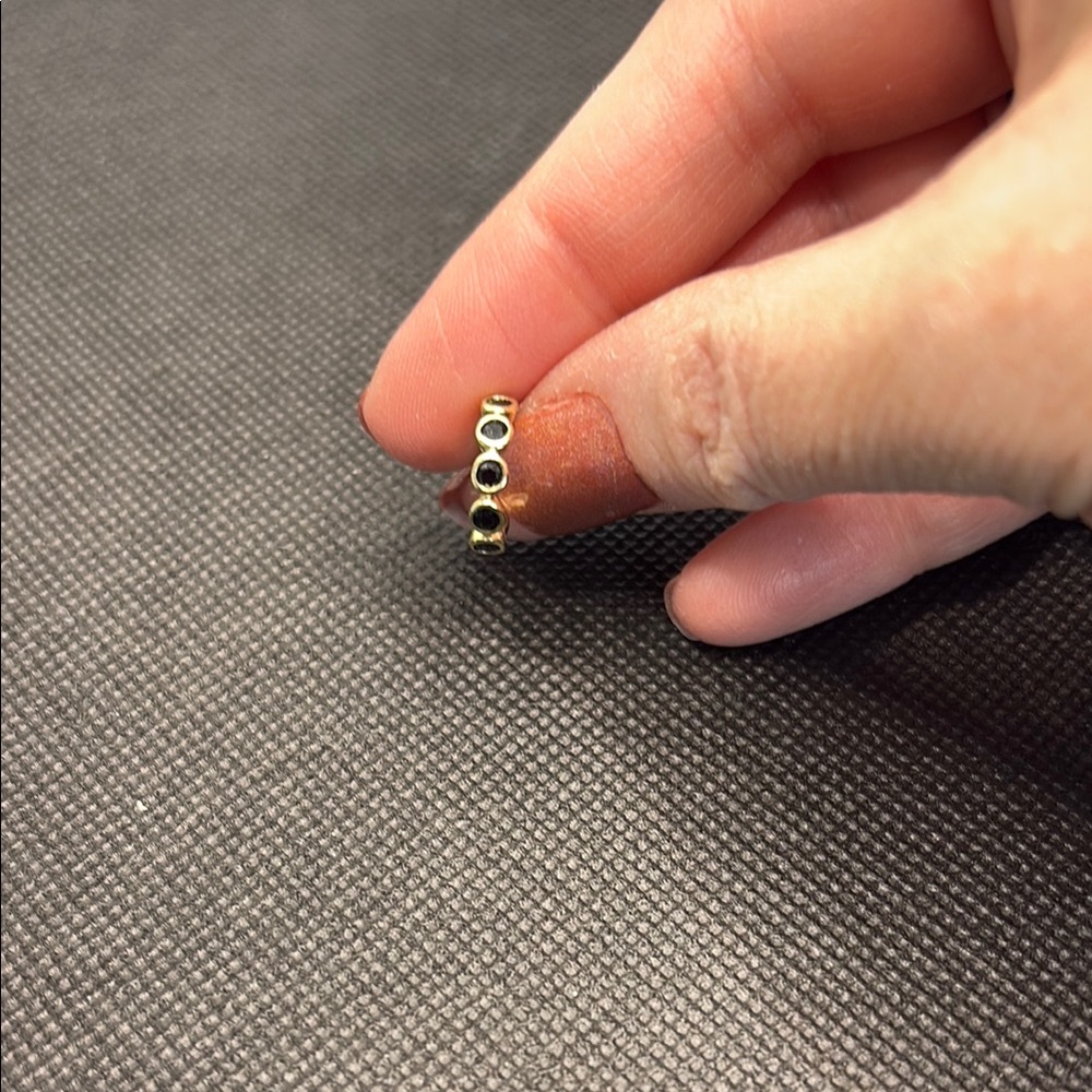 Gold and Black Faceted Stone Ear Cuff